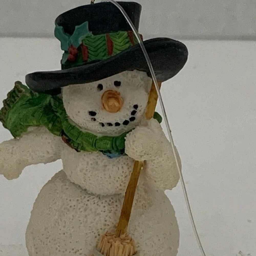 NWT Department 56 Snowman Ornament Top Hat Broom Vintage Classic Holiday Gift